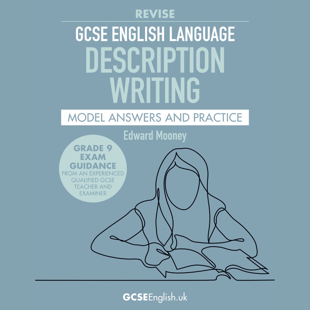 Description Writing GCSE English Language revision guide cover with student writing illustration
